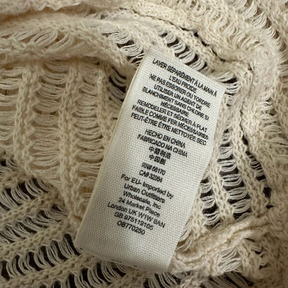 NWT FREE PEOPLE Babes Only Sweater Tee Sheer Open Weave in Cream - Picture 15 of 16